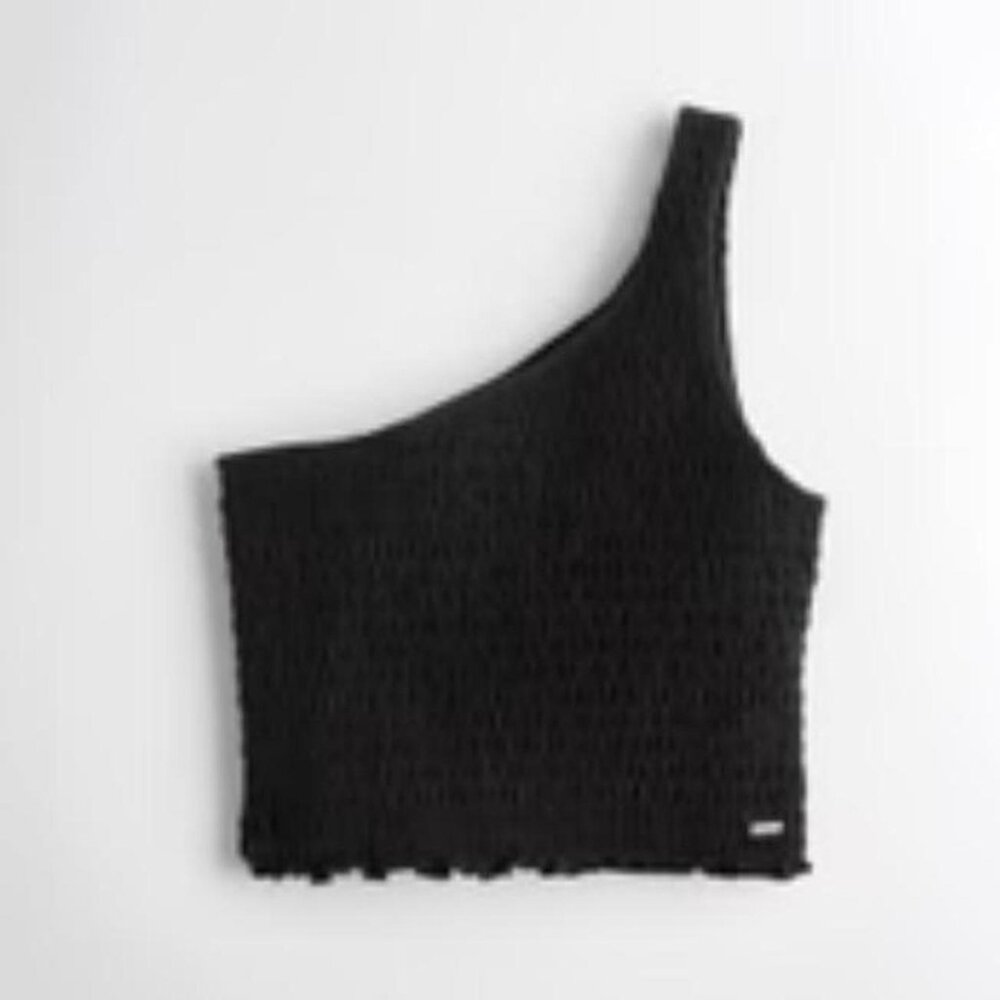 Black one shoulder crop top #croptop